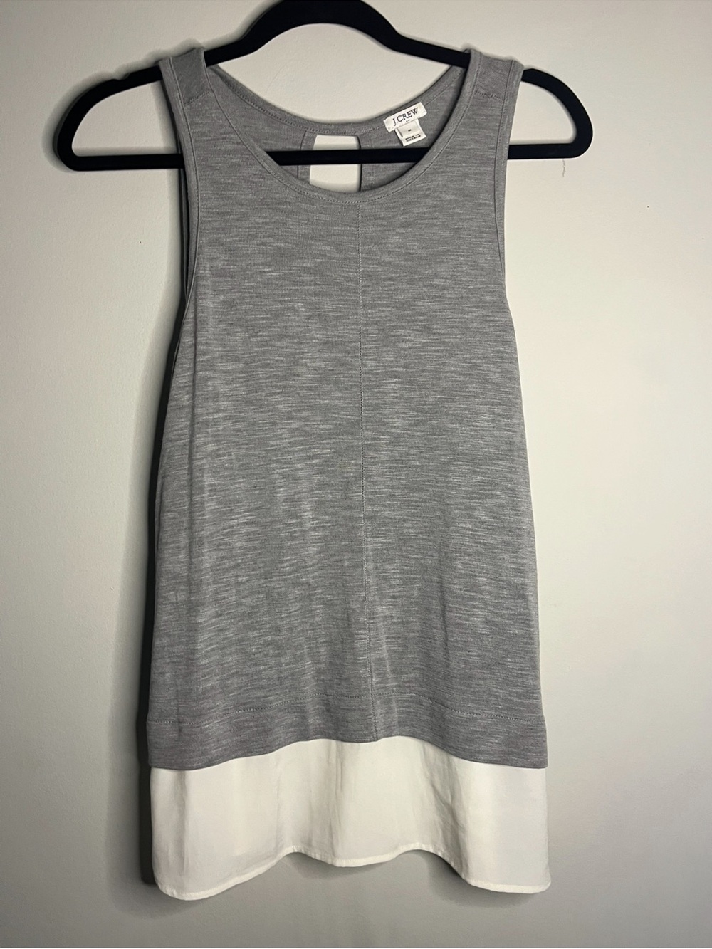 J. Crew Gray Crewneck Sleeveless Top with Subtle Texture medium